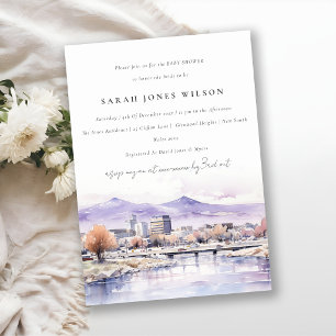 Boise, Idaho Aquarell-Landschaft Baby Shower Einladung