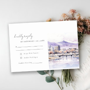 Boise, Idaho Aquarell-Landschaft-Hochzeitsdetail RSVP Karte