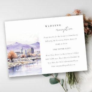 Boise Idaho Aquarell-Landschaft Hochzeitsempfang Begleitkarte
