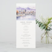 Boise, Idaho Aquarell-Landschaft-Hochzeitsprogramm Einladung (Stehend Vorderseite)