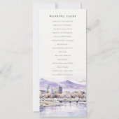 Boise, Idaho Aquarell-Landschaft-Hochzeitsprogramm Einladung (Rückseite)