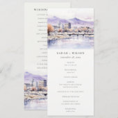 Boise, Idaho Aquarell-Landschaft-Hochzeitsprogramm Einladung (Vorne/Hinten)