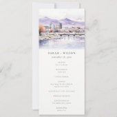 Boise, Idaho Aquarell-Landschaft-Hochzeitsprogramm Einladung (Vorderseite)