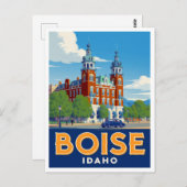 Boise Idaho Historic Building Vintage Art Postkarte (Vorne/Hinten)