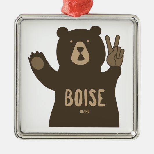 Boise Idaho Peace Bear Ornament Aus Metall (Vorne)