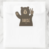 Boise Idaho Peace Bear Quadratischer Aufkleber (Tasche)