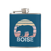 Boise Idaho Retro Bear Flachmann (Vorderseite)