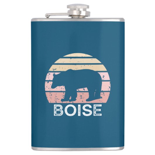 Boise Idaho Retro Bear Flachmann (Vorderseite)