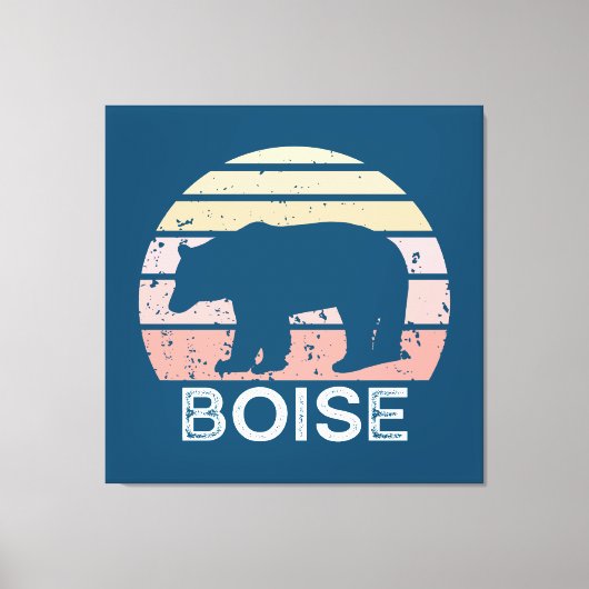 Boise Idaho Retro Bear Leinwanddruck (Vorderseite)