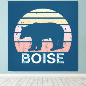 Boise Idaho Retro Bear Leinwanddruck (Insitu (Holzboden))