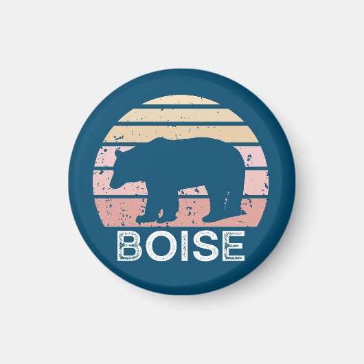 Boise Idaho Retro Bear Magnet (Vorne)