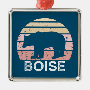 Boise Idaho Retro Bear Ornament Aus Metall