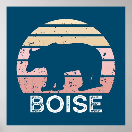Boise Idaho Retro Bear Poster (Vorne)