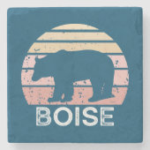 Boise Idaho Retro Bear Steinuntersetzer (Vorderseite)