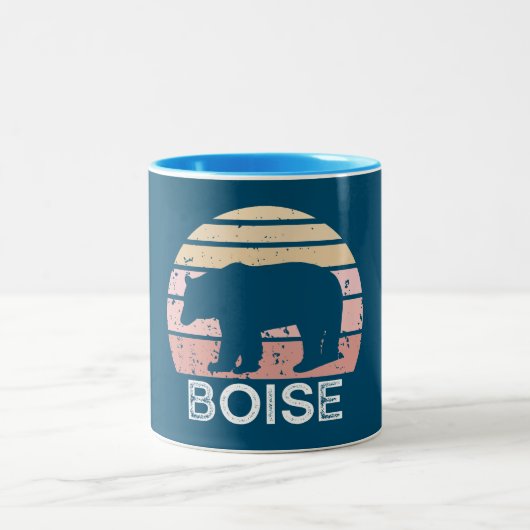 Boise Idaho Retro Bear Zweifarbige Tasse (Mittel)