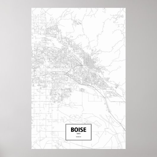 Boise, Idaho (schwarz auf weiß) Poster (Vorne)