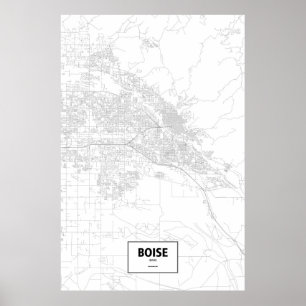 Boise, Idaho (Schwarzes auf Weiß) Poster