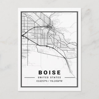 Boise Idaho USA Travel City Map Poster Postkarte