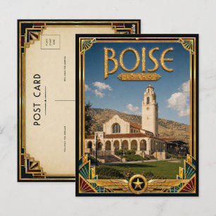 Boise Idaho Vintage Art Deco Golden Age Postkarte