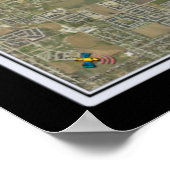 Boise Idaho von Space Satellite Poster Karte (Ecke)