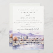 Boise, Idaho Watercolor Landscape Couples Shower Einladung (Vorne/Hinten)