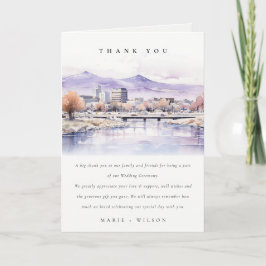 Boise, Idaho Watercolor Landscape Wedding Dankeskarte