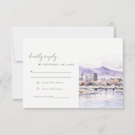Boise, Idaho Watercolor Landscape Wedding Detail RSVP Karte
