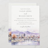 Boise, Idaho Watercolor Landscape Wedding Einladung (Vorne/Hinten)