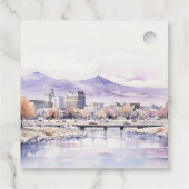 Boise, Idaho Watercolor Landscape Wedding Geschenkanhänger (Rückseite)