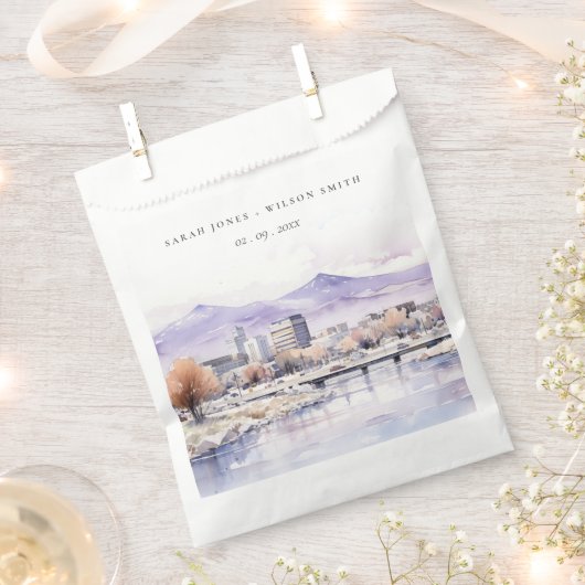 Boise, Idaho Watercolor Landscape Wedding Geschenktütchen (Ausgeschnitten)
