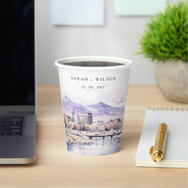 Boise, Idaho Watercolor Landscape Wedding Pappbecher