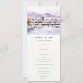 Boise, Idaho Watercolor Landscape Wedding Program Einladung