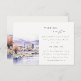 Boise Idaho Watercolor Landscape Wedding Reception Begleitkarte