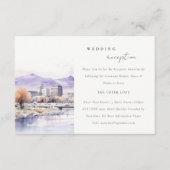 Boise Idaho Watercolor Landscape Wedding Reception Begleitkarte (Vorderseite)