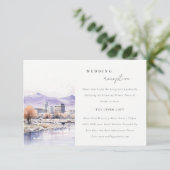 Boise Idaho Watercolor Landscape Wedding Reception Begleitkarte (Stehend Vorderseite)