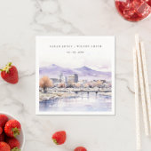 Boise, Idaho Watercolor Landscape Wedding Serviette (Beispiel)