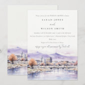 Boise, Idaho Watercolor Landscape Wedding Shower Einladung (Vorne/Hinten)