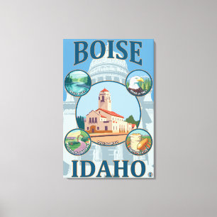 Boise, IdahoScenic Reise-Plakat Leinwanddruck
