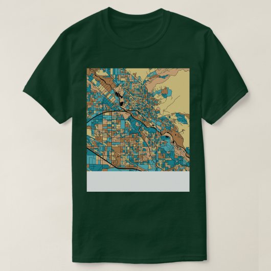 Boise Map Muster in Mitte Jahrhundert Pastel TShir T-Shirt (Design vorne)