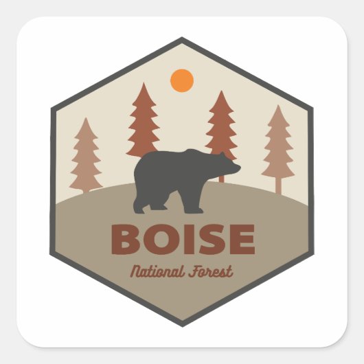 Boise National Forest Idaho Bear Quadratischer Aufkleber (Vorderseite)