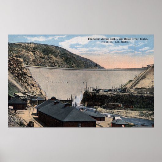 Boise River und Great Arrow Rock Dam Poster (Vorne)
