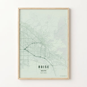 Boise Sage Map Druck Poster Wandkunst Geschenk