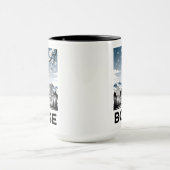 Boise Skyline Black and White Woodcut Winter  Tasse (Zentrum)
