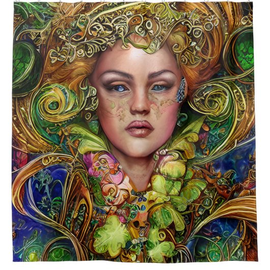 Boisterous Woman St. Patrick's Day Artwork Duschvorhang (Vorderseite)