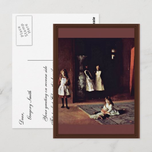 Boit Daughters von Sargent John Singer Postkarte (Vorne/Hinten)