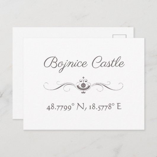 Bojnice Castle Latitude Länge Postkarte (Vorne/Hinten)