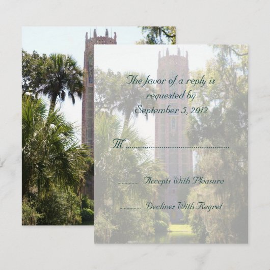 Bok Tower Wedding RSVP Personalisiert (Vorne/Hinten)