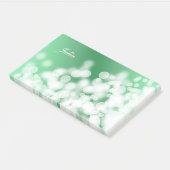 Bokeh Artgrün texture.text Post-it Klebezettel (angewinkelt)