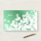 Bokeh Artgrün texture.text Post-it Klebezettel (Auf Schreibtisch)