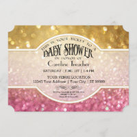 Bokeh Baby Movie Premier Ticket Style Rosa Glitzer